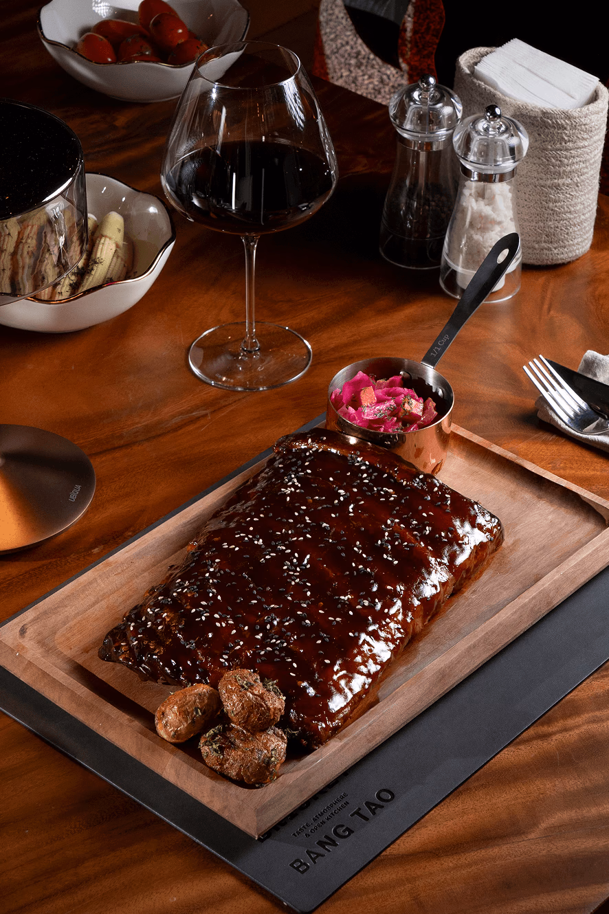 Juicy BBQ pork ribs